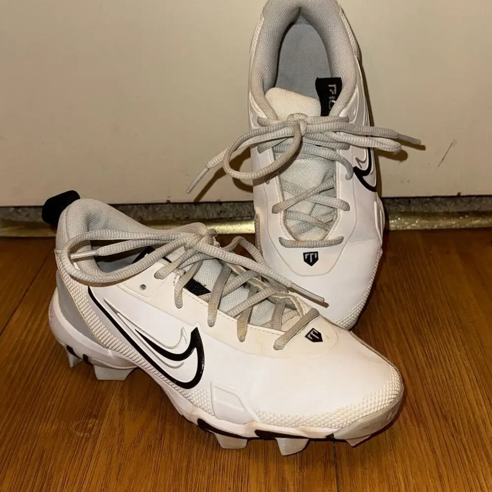 Nike Force Trout 9 Keystone Baseball Cleats Youth 3.5Y White Black FB9731-102